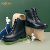 【春节不打烊】Safiya/索菲娅 英伦风百搭2022冬季新款圆头厚底侧拉链休闲短靴 SF24116079 商品缩略图6