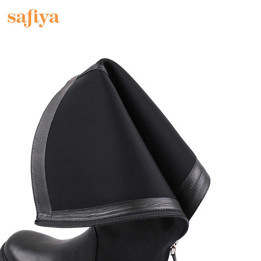 【春节不打烊】Safiya/索菲娅 新潮网红2022冬季新款炸街高筒斜切口瘦瘦骑士靴 SF24117050 商品图11