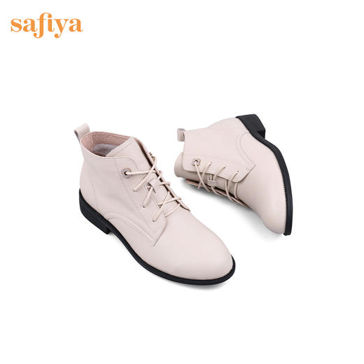 【春节不打烊】Safiya/索菲娅 秋冬英伦风2022年冬季新款时髦尖头系带低跟踝短靴 SF24116571 商品图10