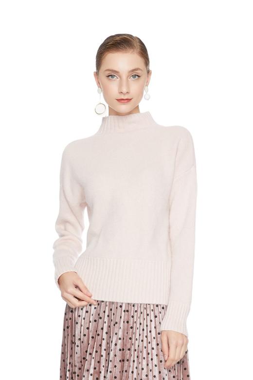 OCTAVIA 简约粉色高领毛衣 5106 商品图0