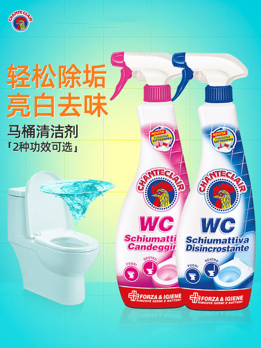 【中欧班列精选2瓶】意大利洁厕剂 大公鸡管家马桶清香去臭洁厕剂泡沫型625ml/瓶 商品图0