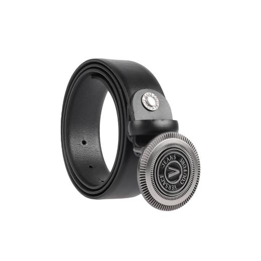 【超惠秒】Versace 范思哲 男士简约金属圆形字母logo板扣真皮腰带 10823 商品图1