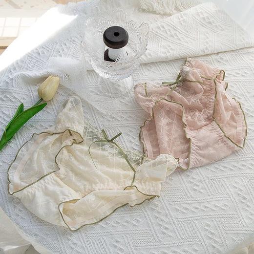 【 牛奶女士内裤】法式纯欲甜美少女无痕可爱蕾丝内裆提臀透气女生内裤 商品图6