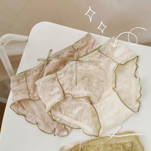 【 牛奶女士内裤】法式纯欲甜美少女无痕可爱蕾丝内裆提臀透气女生内裤 商品图2