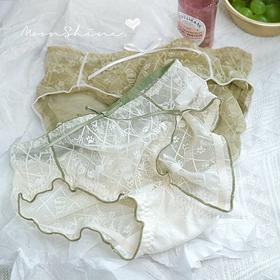 【 牛奶女士内裤】法式纯欲甜美少女无痕可爱蕾丝内裆提臀透气女生内裤