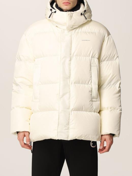 【超惠秒】阿玛尼 EMPORIO ARMANI 男士白鸭绒加厚款羊毛衬里冬季聚保暖带帽羽绒服外套 10395 商品图3