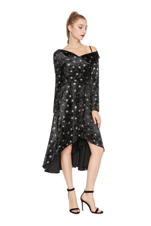 AVA 星星图案露肩连衣裙 4824 商品图1