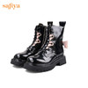 【限时秒S】Safiya/索菲娅 辣妹炸街2022冬季新款开拆卸小众撞色蝴蝶结厚底马丁靴 SF24116109 商品缩略图2