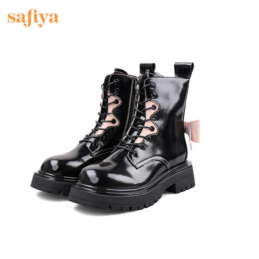 【限时秒S】Safiya/索菲娅 辣妹炸街2022冬季新款开拆卸小众撞色蝴蝶结厚底马丁靴 SF24116109 商品图2