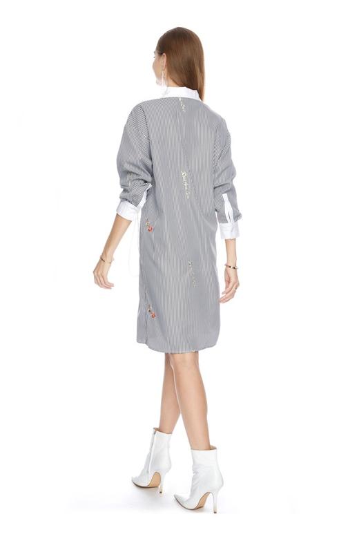 EMC亿美丞 条纹绣花连衣裙 3865 商品图2