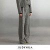 JUDYHUA 黑白格纹设计款直筒裤 商品缩略图1