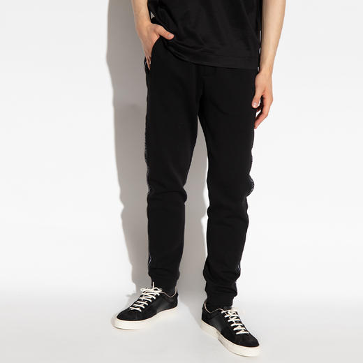 EMPORIO ARMANI 阿玛尼 男士棉质字母徽标印花休闲运动裤 黑色 6L1P96 1JHSZ 0999 商品图1