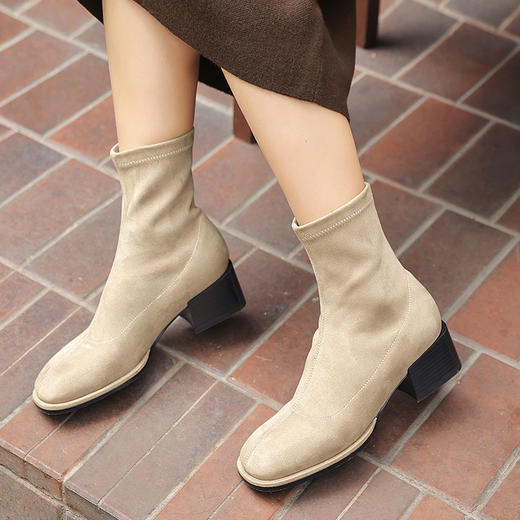 原价399秒杀99！！！弹力长短靴DK6862 胎牛皮短靴加绒BDX642001 商品图2