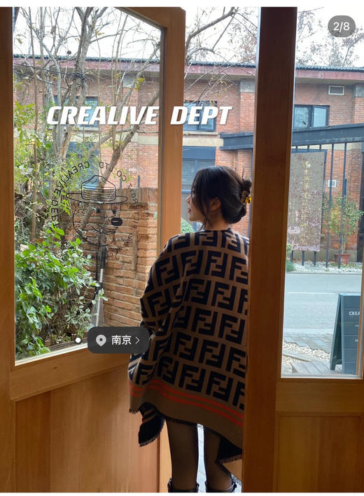 Fendi重磅最新经典FF字母元素羊毛斗篷 商品图8