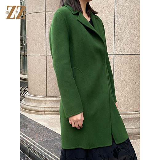 佐尔美女冬季新款双面呢大衣纯色呢子大衣外套女中长款E54SH47 商品图2
