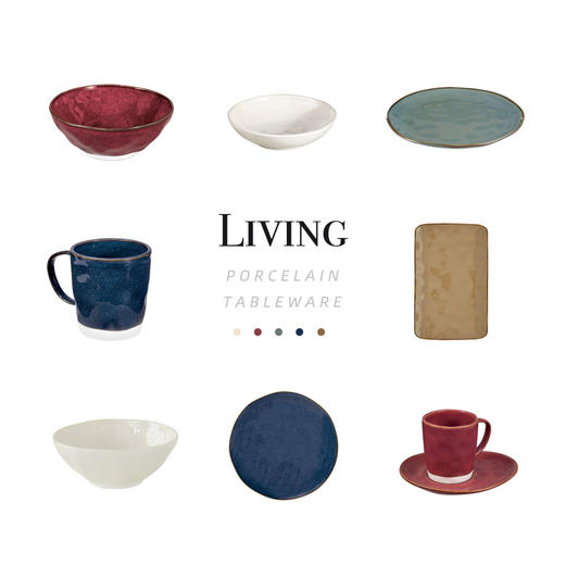 捷克进口tescoma LIVING系列进口家用陶瓷碗创意清新饭碗陶瓷碟子海棠青黛牙白系列散件 高级感餐盘长方形菜盘鱼盘牛排 创意欧式餐具 商品图0