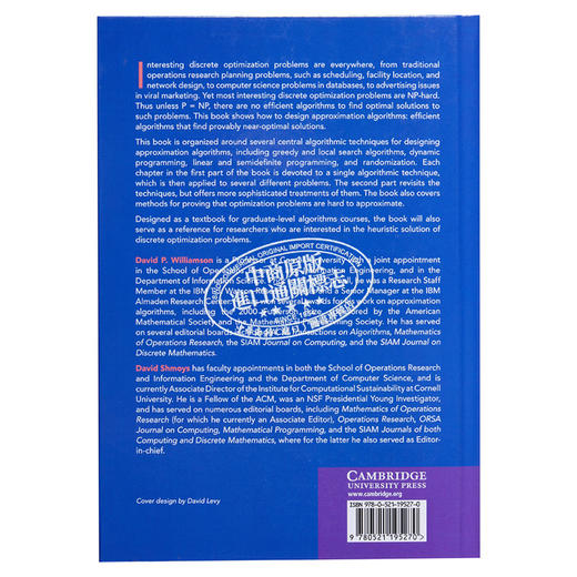 【中商原版】近似算法的设计 英文原版 The Design of Approximation Algorithms 计算机 David P. Williamson 商品图1