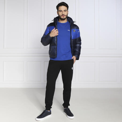 EMPORIO ARMANI 阿玛尼 男士棉质徽标贴花休闲运动裤 黑色 6LPP86 PJEQZ 1200 商品图3