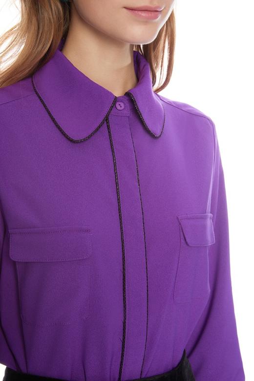 AVA 紫色镶边缎面上衣 4709 商品图3