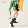 【春节不打烊】Safiya/索菲娅 潮酷设计感2022冬季新款小众撞色系带厚底马丁靴 SF24116055 商品缩略图2