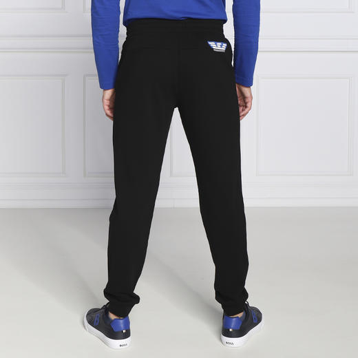EMPORIO ARMANI 阿玛尼 男士棉质徽标贴花休闲运动裤 黑色 6LPP86 PJEQZ 1200 商品图1