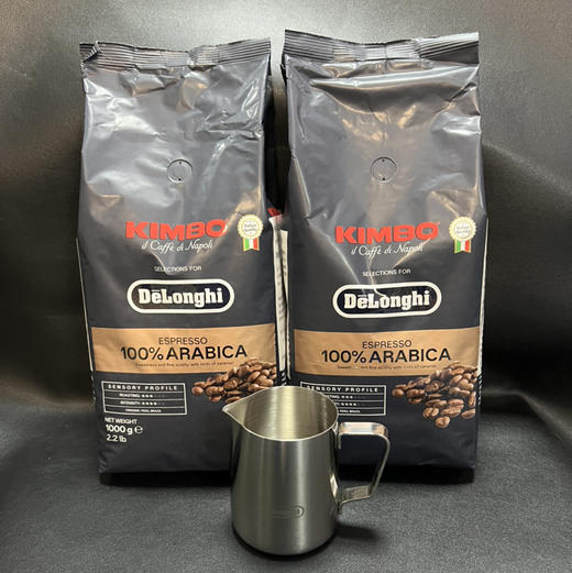 意大利进口Delonghi德龙 KIMBO金堡阿拉比卡意式浓缩咖啡豆（1000g）X2一共两包 保质期至2026年3月28日  送德龙拉花杯 商品图2