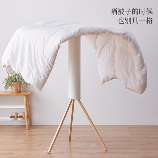 【6F】利快 落地晾衣架实木意大利进口章鱼形可折叠挂衣架阳台晒衣架 商品图7