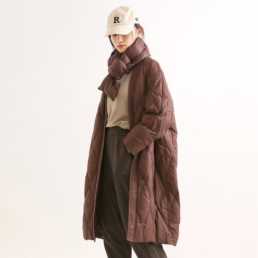 和服领格纹羽绒服224SY238 商品图1