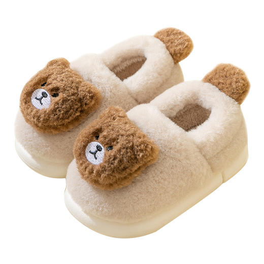 【呆萌卡通小棉鞋 毛毛包裹JIOJIO好温暖】猪爸爸儿童棉鞋男女中大童小熊保暖毛拖鞋宝宝小孩卡通毛绒棉拖鞋 商品图4