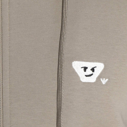 EMPORIO ARMANI 阿玛尼 男士棉质徽标刺绣拉链连帽卫衣 卡其色 8N1MFF 1JHSZ 0137 商品图2