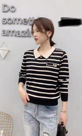 女条纹毛衣6003