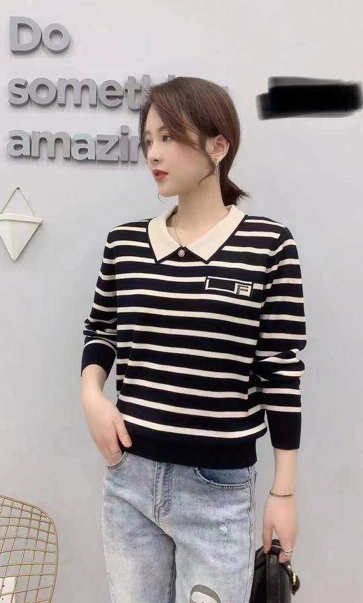 女条纹毛衣6003 商品图0