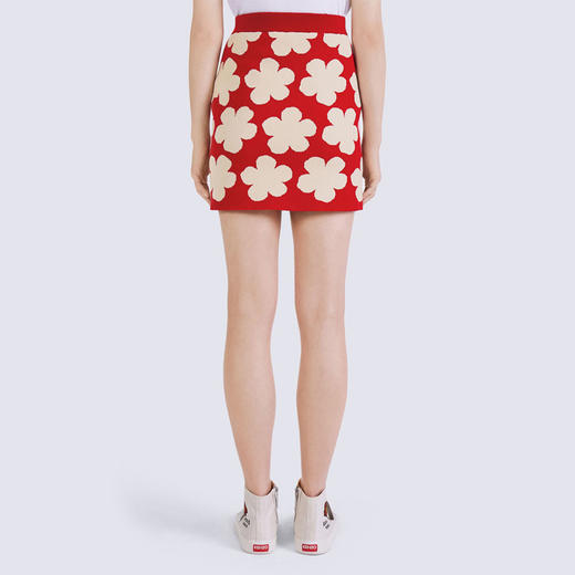 KENZO 高田贤三 女士羊毛 HANA DOTS' 提花迷你针织短裙 红色 FC62 JU326 3CO 21 商品图2