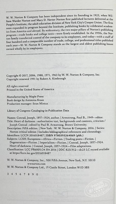 【中商原版】黑暗的心 第五版 约瑟夫康拉德 诺顿文学解读系列 英文原版 Norton Critical Heart of Darkness Joseph Conrad 商品图4