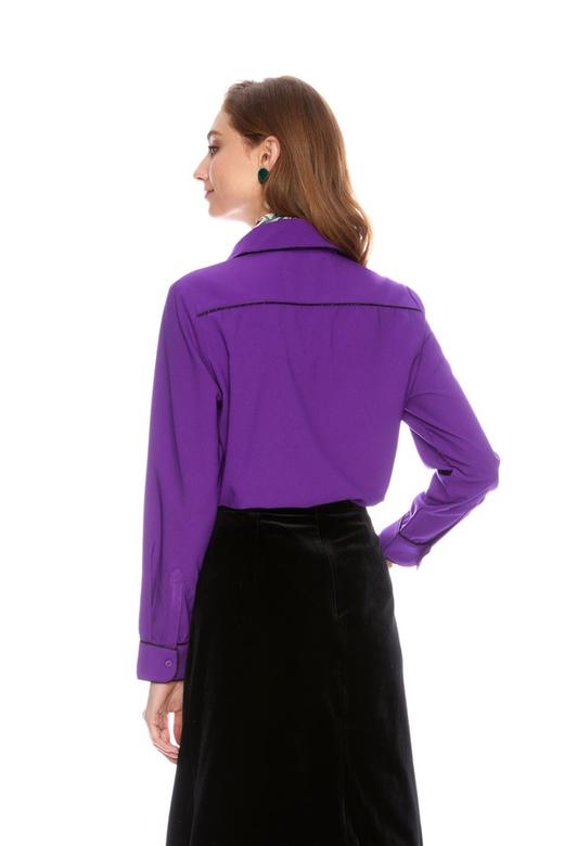 AVA 紫色镶边缎面上衣 4709 商品图2