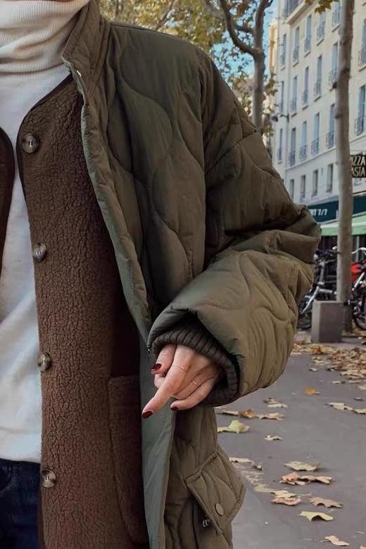 Kai & Kiera 军绿色夹棉大衣 14989 商品图3