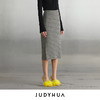 JUDYHUA 黑白格纹设计款铅笔裙 商品缩略图1