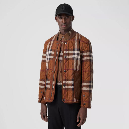 BURBERRY 巴宝莉 男士格纹菱形绗缝棉质飞行夹克棉服 格子 8054454 A9697 商品图1