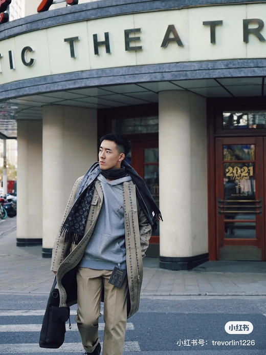 LV 渐变撞色边缘男款-黑灰色 商品图5