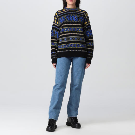 KENZO 高田贤三 女士棉质 KENZO PARIS 徽标休闲牛仔裤 蓝色 FC62 DP200 9IB 67 商品图3