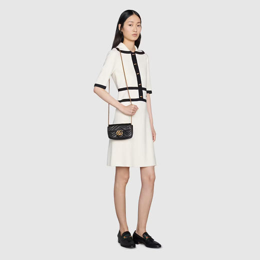 【三】GUCCI 古驰 女士 GG Marmont系列 绗缝皮革超级迷你斜挎单肩包 黑色 476433 DTDCT 1000 商品图3