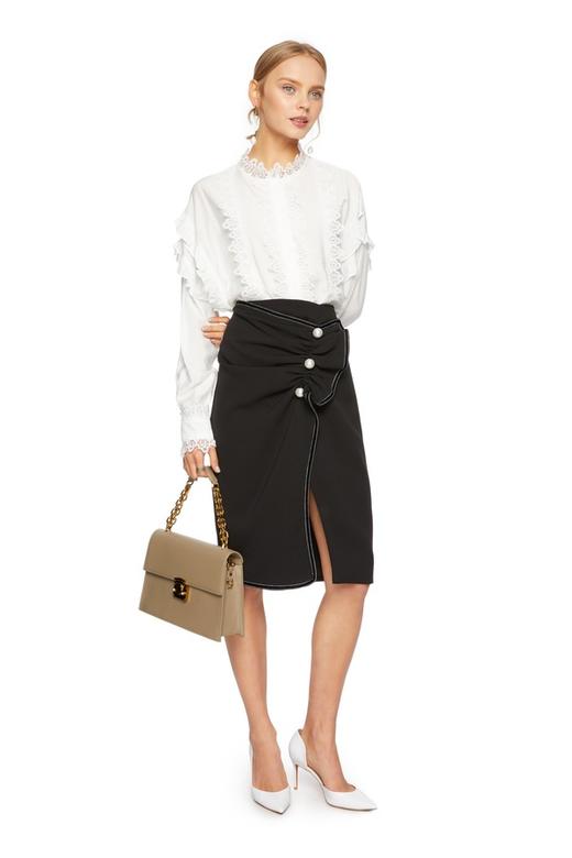 LNNNS 复古风前开叉包臀裙 6112 商品图3