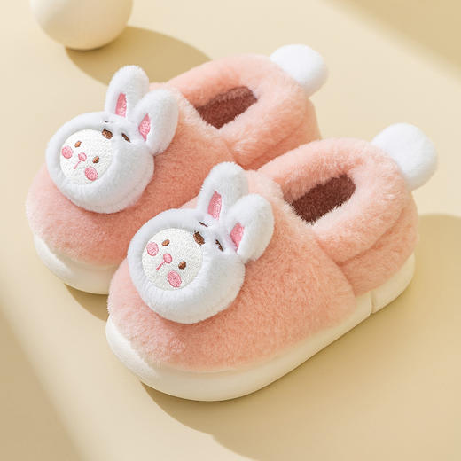 【呆萌卡通小棉鞋 毛毛包裹JIOJIO好温暖】猪爸爸儿童棉鞋男女中大童小熊保暖毛拖鞋宝宝小孩卡通毛绒棉拖鞋 商品图7