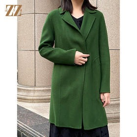 佐尔美女冬季新款双面呢大衣纯色呢子大衣外套女中长款E54SH47