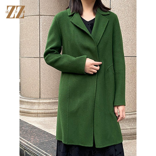 佐尔美女冬季新款双面呢大衣纯色呢子大衣外套女中长款E54SH47 商品图0