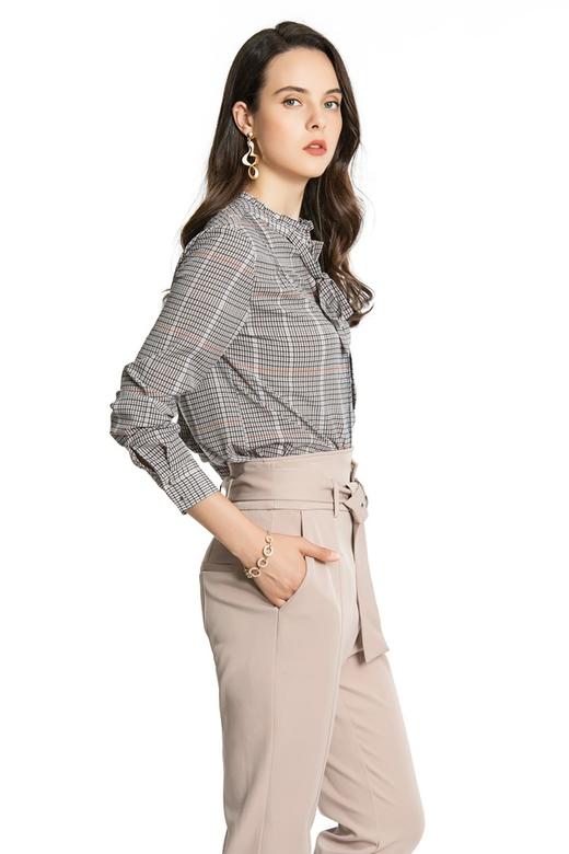 ONLY 复古格纹系带衬衣 4257 商品图2