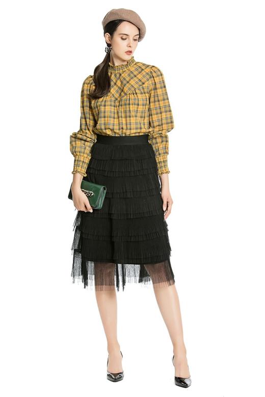 ibudu伊布都 黑色高腰蛋糕纱裙 4218 商品图1