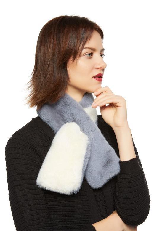 SUMMER & SAGE 几何拼色短毛围巾 8427 商品图2