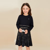【童装针织拼接连衣裙】秋冬新品女宝气质收腰中长款条纹连衣裙 商品缩略图2