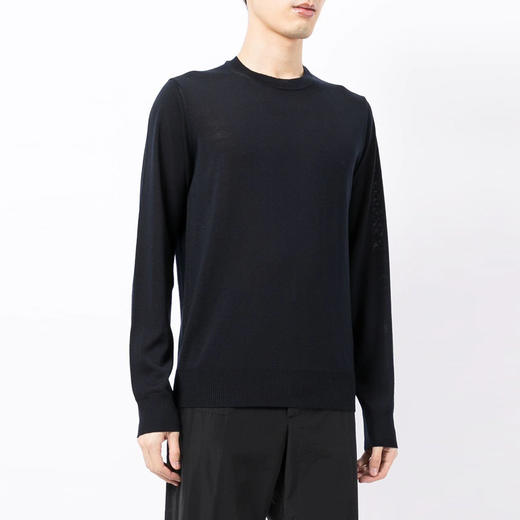 EMPORIO ARMANI 阿玛尼 男士初剪羊毛圆领长袖针织衫 深蓝色 8N1M42 1M67Z 0922 商品图1